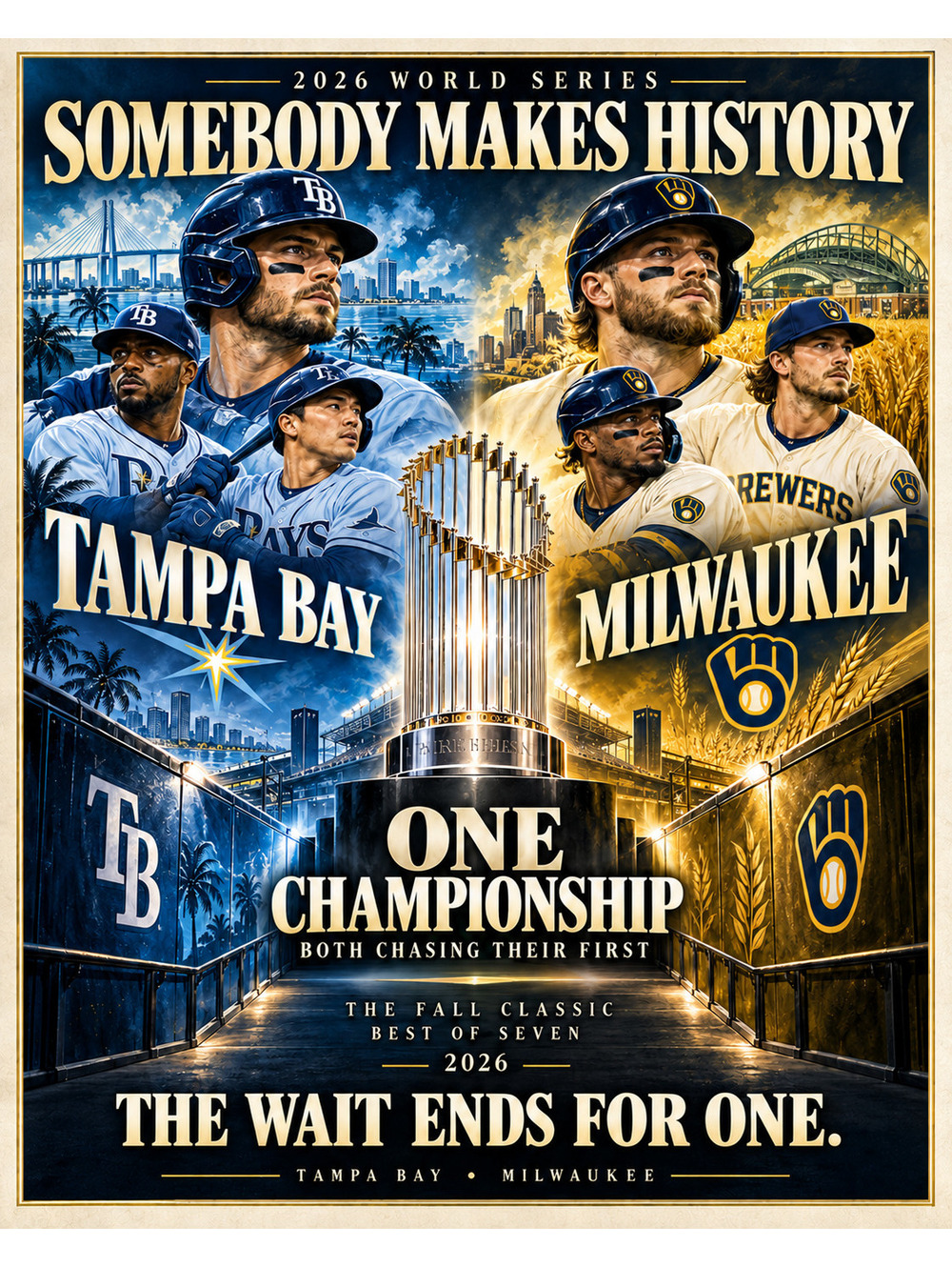 5059 Tampa Bay Rays vs Milwaukee Brewers World Series 8x10 Print Design 5